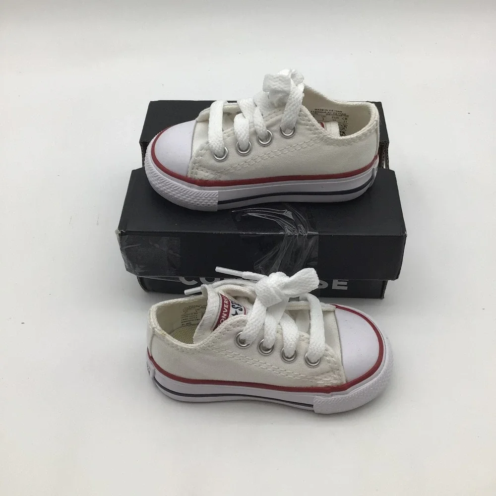 Converse CTAS Ox Infant Sneakers Optical White Low Top 7J256 Size 3 NEW